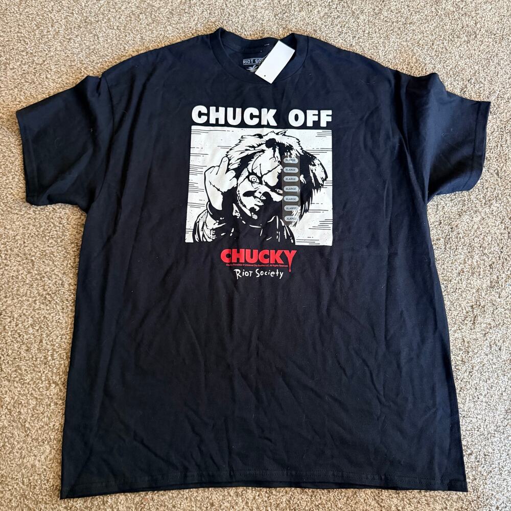 Riot Society Chucky 'Chuck Off' Shirt Horror Size XL New with Tags Child's Play
